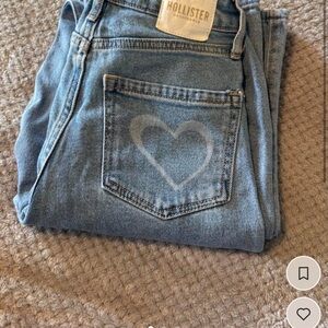 Hollister Women's Light Blue Heart Jeans